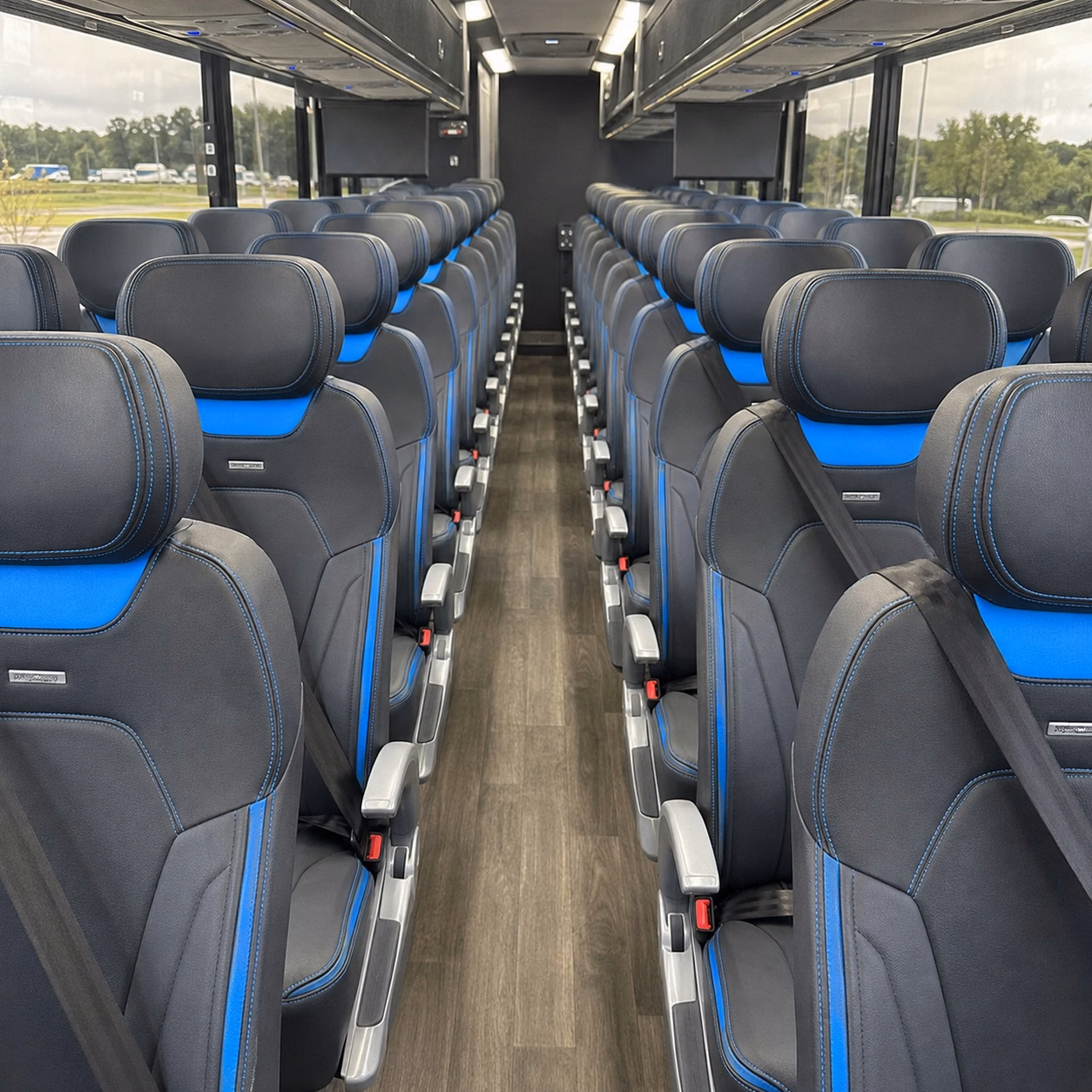 56 passenger charter bus inside